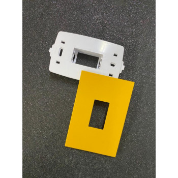 Placa 1 Módulo Vertical com Suporte 4x2 - RECTA MOSTARDA SATIN FOSCO